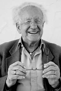 black/white image of Johan Galtung